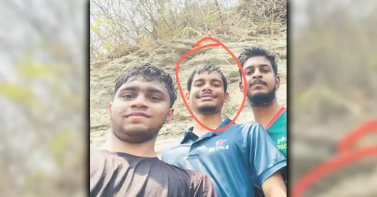 ছবিতে লাল দাগে চিহ্নিত নিখোঁজ সাইয়ান